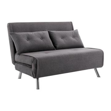 Sofa 2-Sitzer mit Schlaffunktion - Stoff - Anthrazit - URIBIA