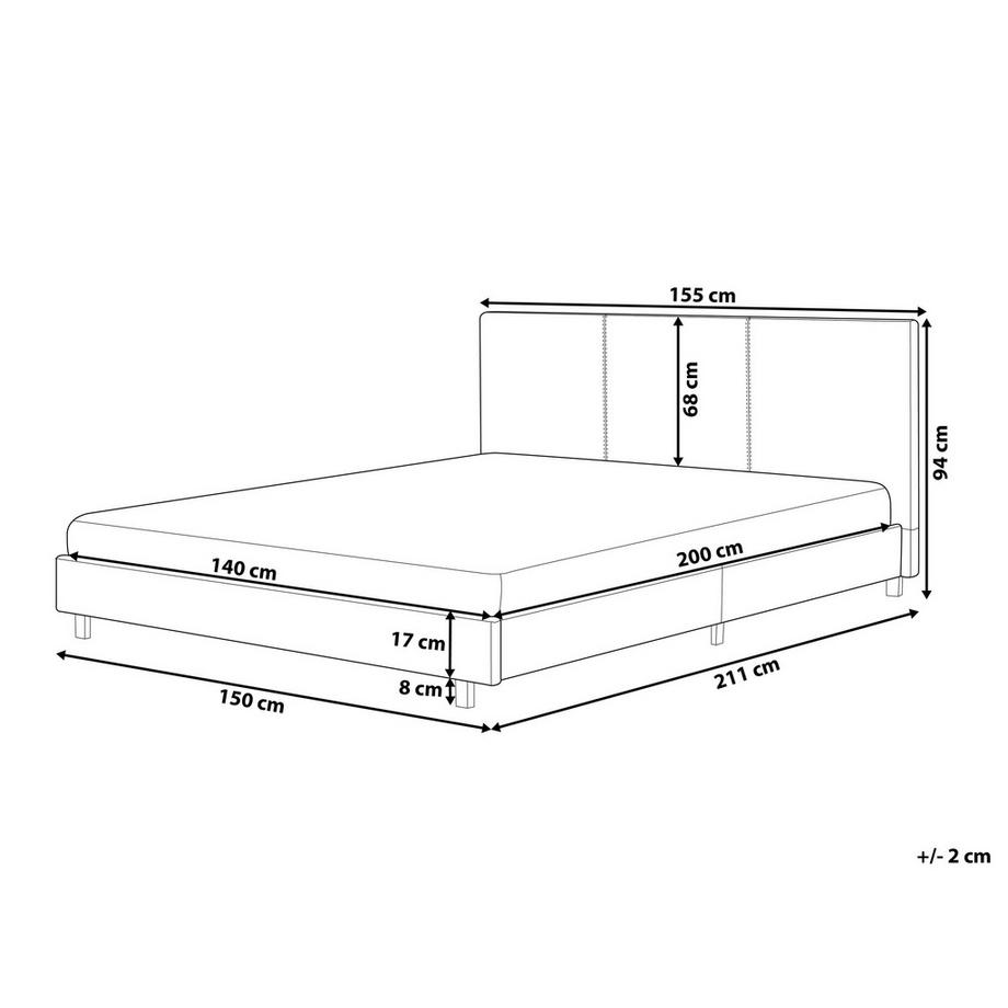 Beliani Letto en Tessuto  ALBI  