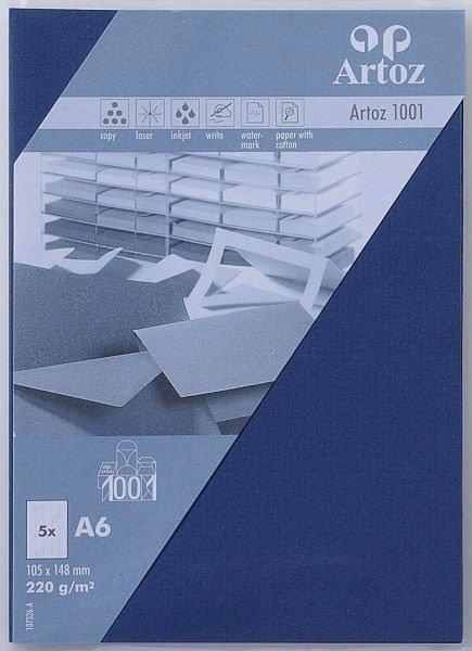 Artoz ARTOZ Karten 1001 A6 107326144 220g, classic blau 5 Blatt  