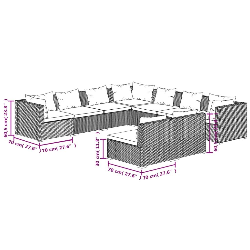 VidaXL Garten lounge set poly-rattan  