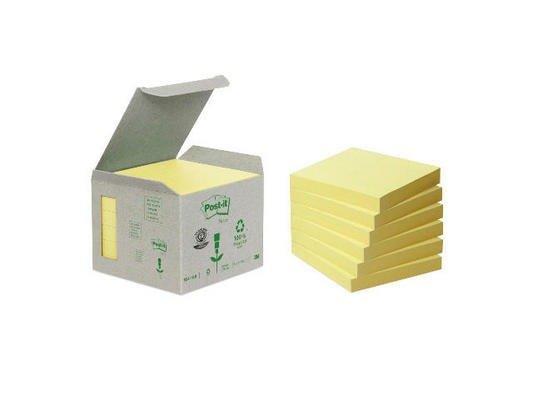 Image of POST-IT Haftnotizen Recycling 76x76mm 654-1B gelb 6x100 Blatt POST-IT Haftnotizen Recycling 76x76mm 654-1B gelb 6x100 Blatt