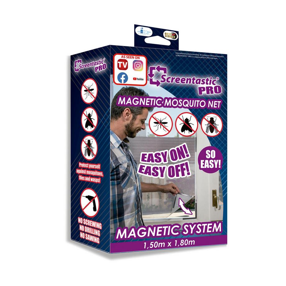 BEST DIRECT SCREENTASTIC PRO - Zanzariera per finestre con fissaggio a magnete  