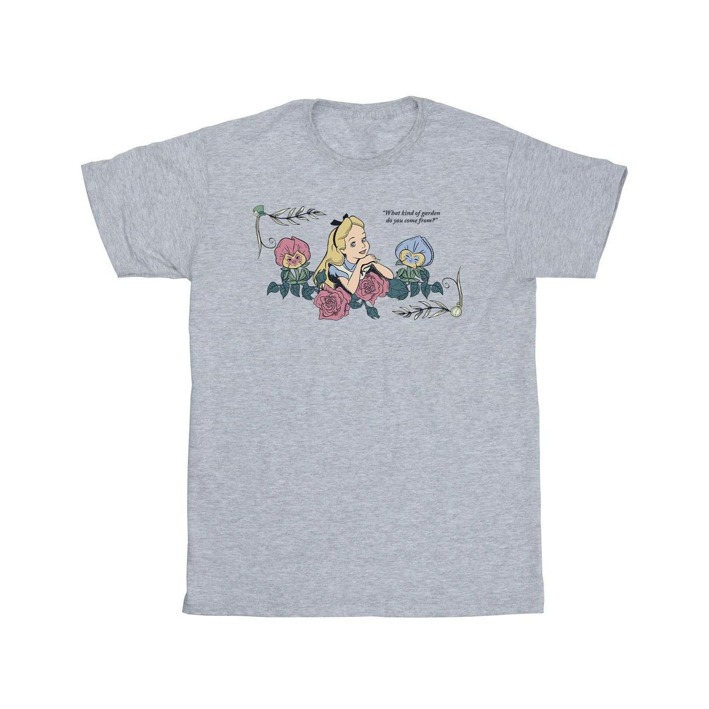 Image of Alice In Wonderland What Kind Of Garden Tshirt Herren Grau 4XL