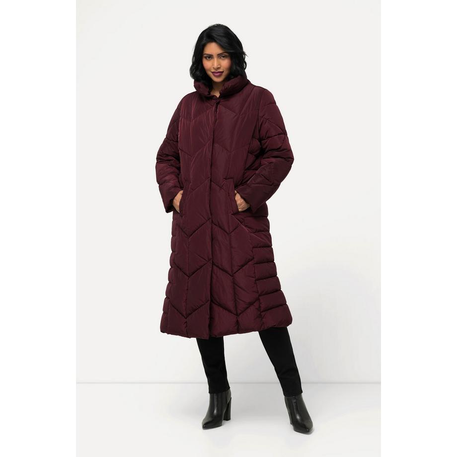 Ulla Popken Steppmantel A-Linie Stehkragen Seiten-Druckknöpfe  