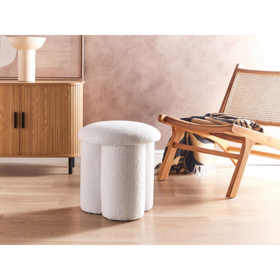 Beliani Pouf aus Bouclé Modern CARRINGTON  