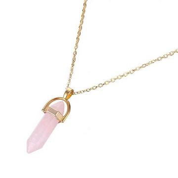 Halskette mit Kristall - Pink
