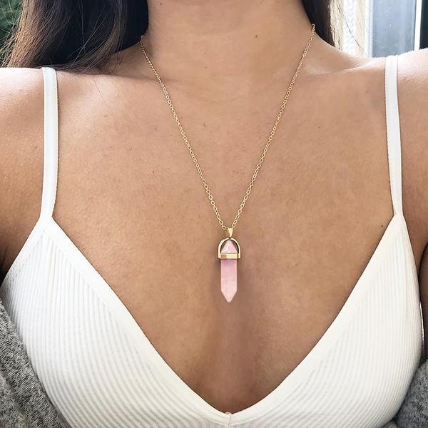 eStore  Halskette mit Kristall - Pink 