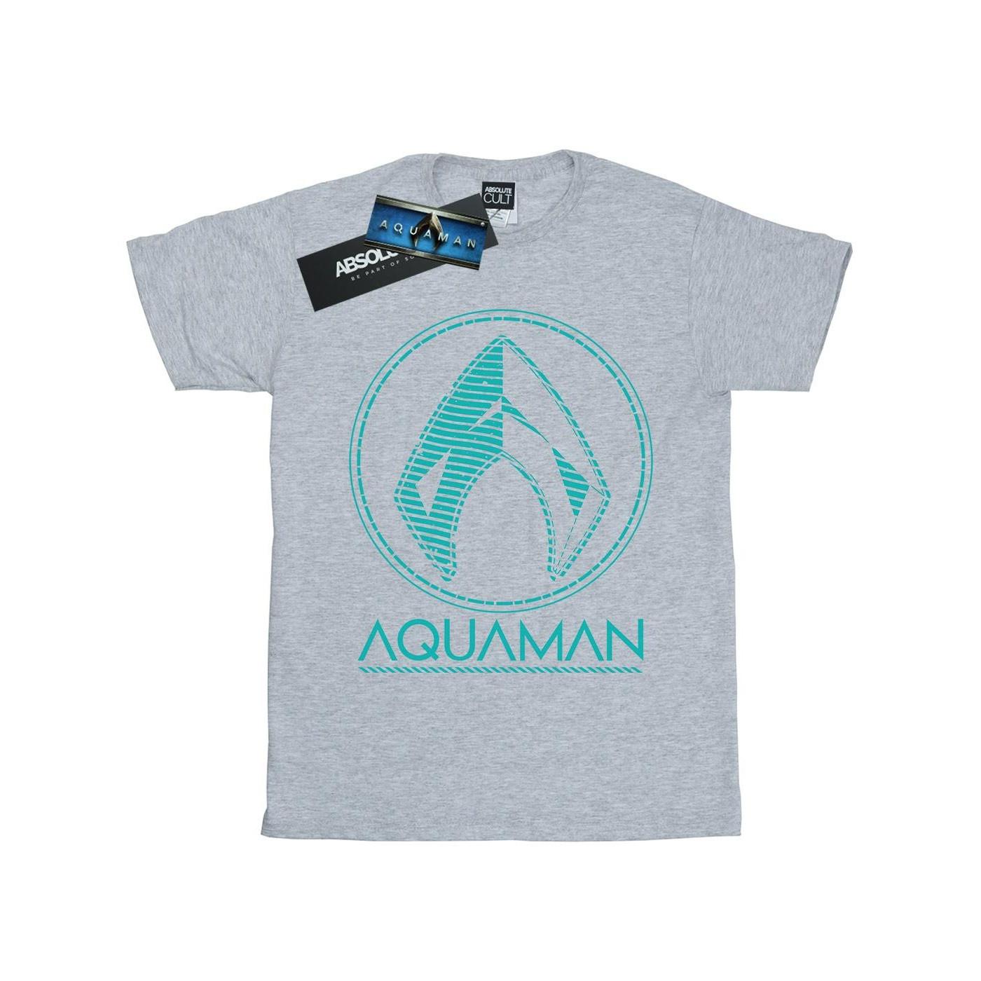 Image of Aquaman Aqua Logo Tshirt Damen Grau M