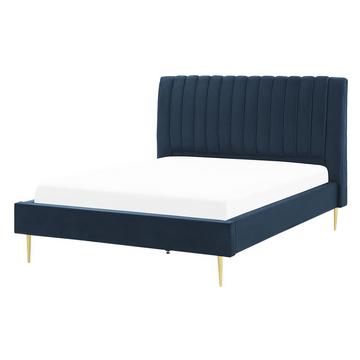 Bett mit Lattenrost aus Samtstoff Modern MARVILLE