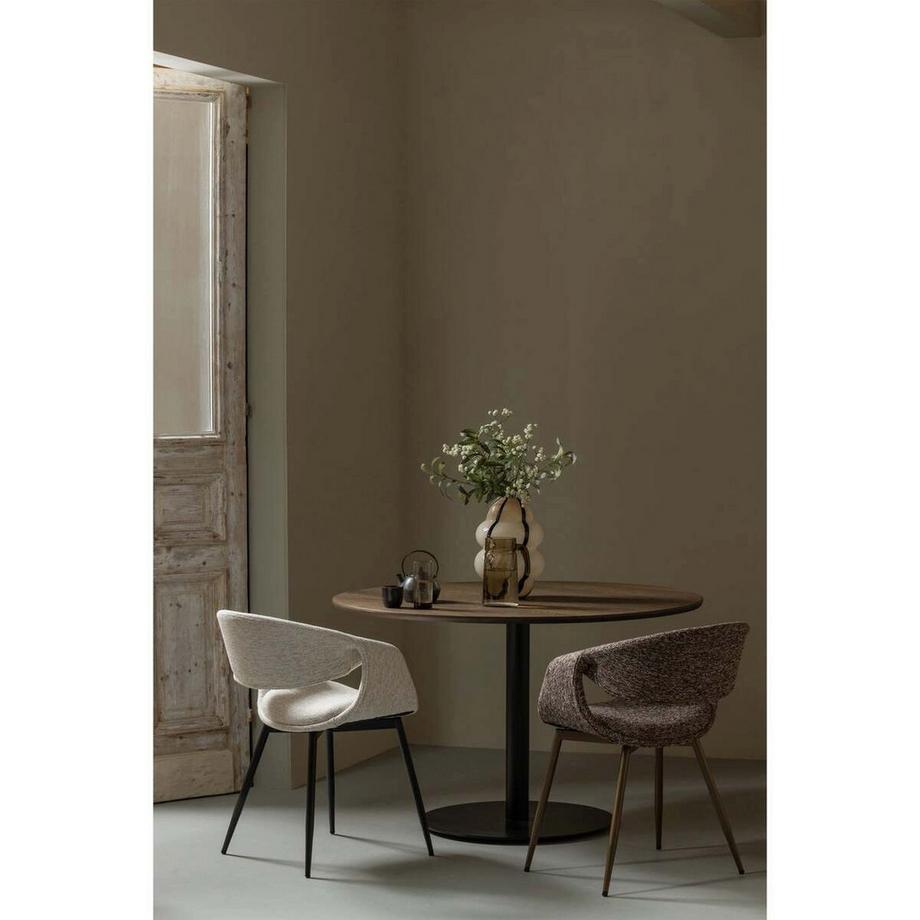 mutoni Poltrona Yossi marrone con base in metallo color rame  