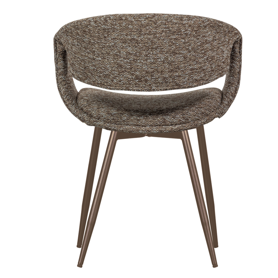 mutoni Poltrona Yossi marrone con base in metallo color rame  