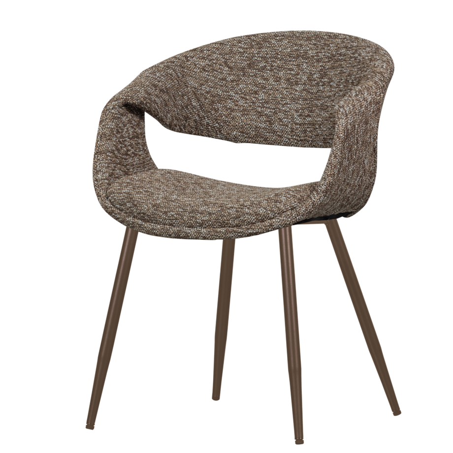 mutoni Poltrona Yossi marrone con base in metallo color rame  