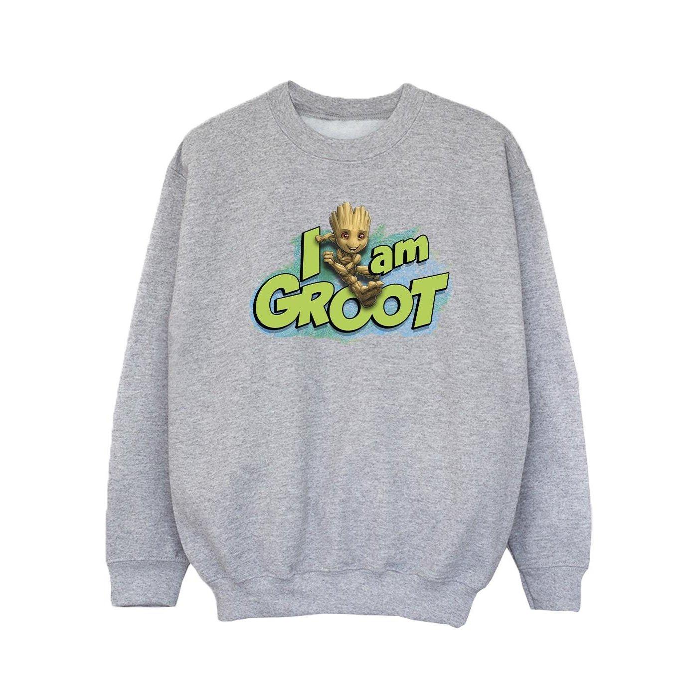 Image of Guardians Of The Galaxy I Am Groot Jumping Sweatshirt Unisex Grau 128