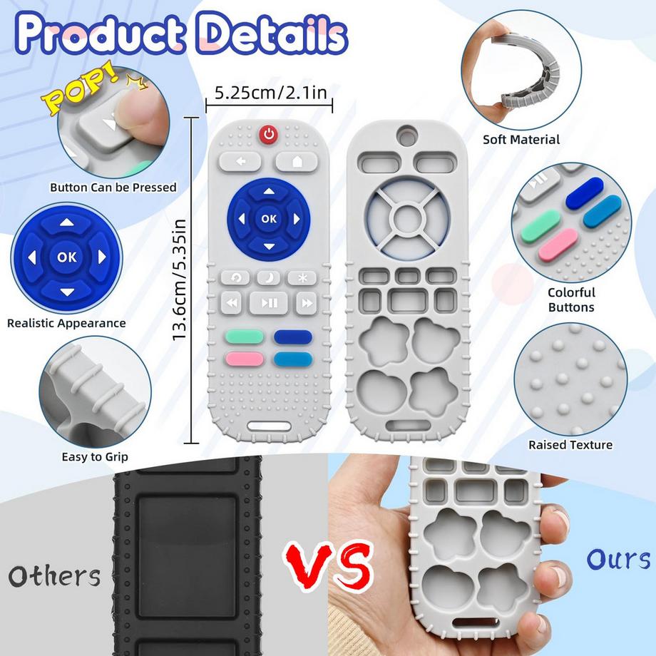 Activity-board  Beißring Babyspielzeug Silikon-Fernbedienung Beißhilfe 