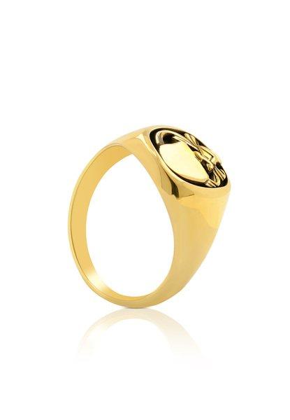 Image of Wappenring Gelbgold 750 Damen Gelbgold 59