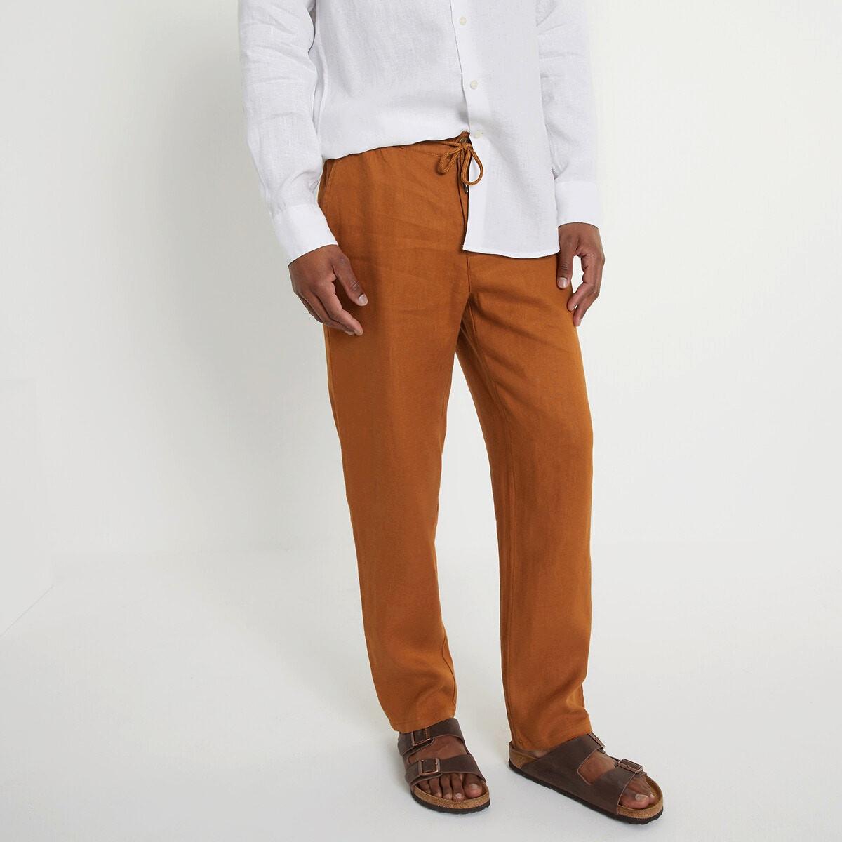 Image of Leinenhose Herren Braun 54