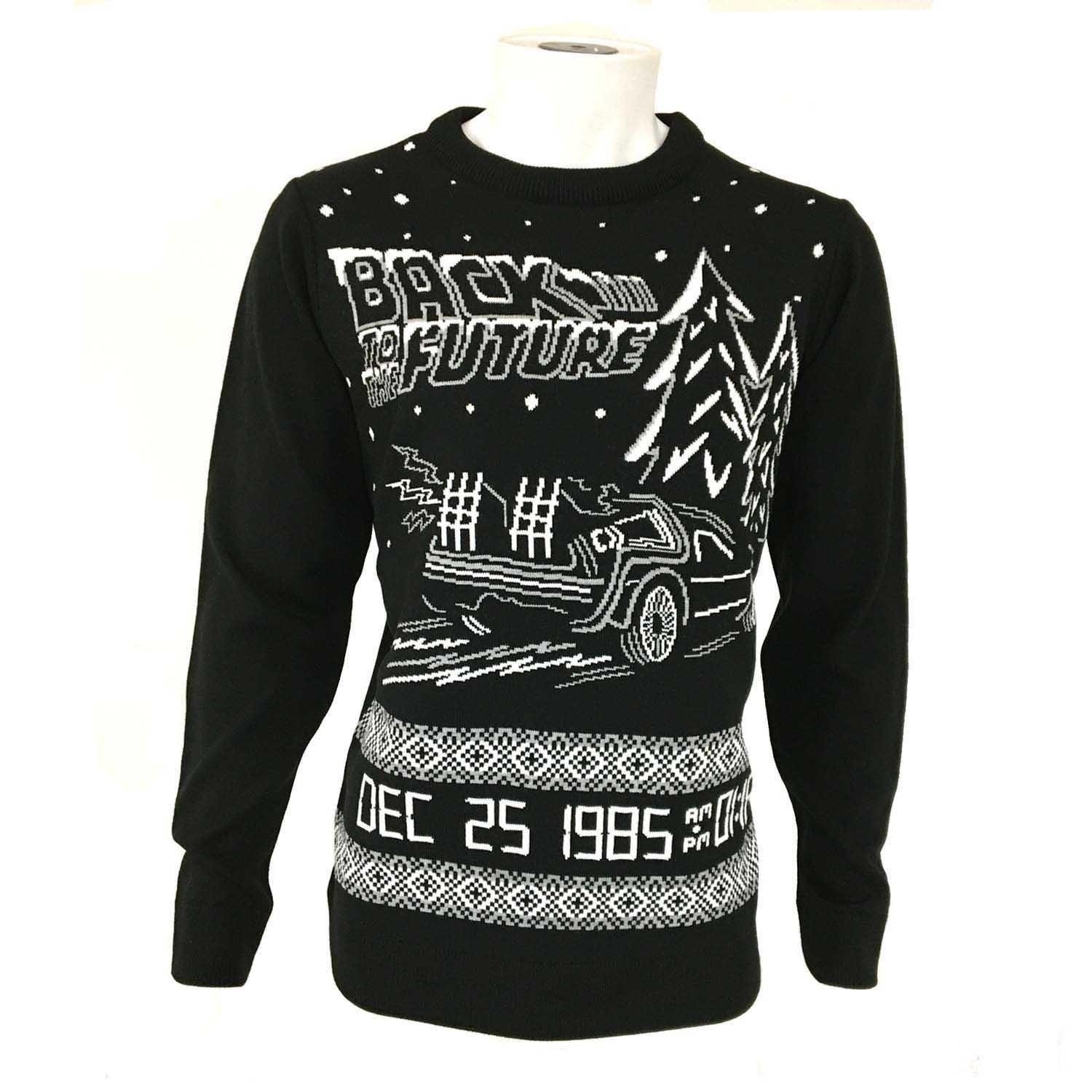 Image of Weihnachtszeit Gestrickter Pullover Damen Schwarz M