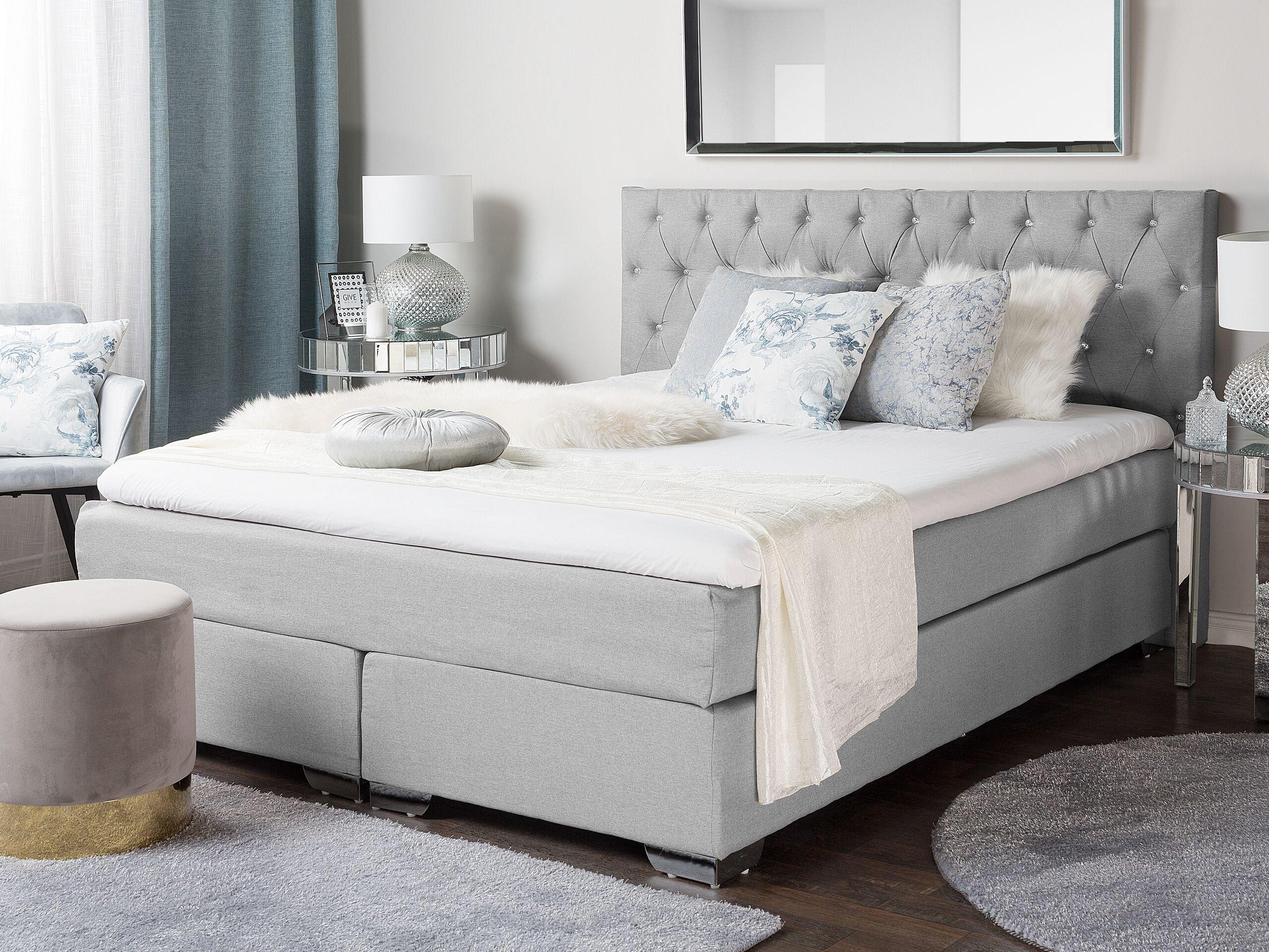 Beliani Letto boxspring en Poliestere Moderno DUCHESS  