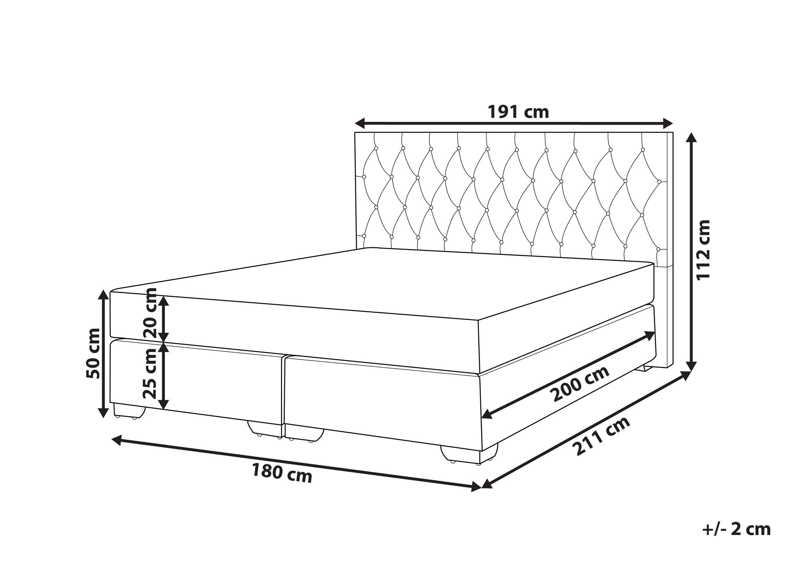 Beliani Letto boxspring en Poliestere Moderno DUCHESS  