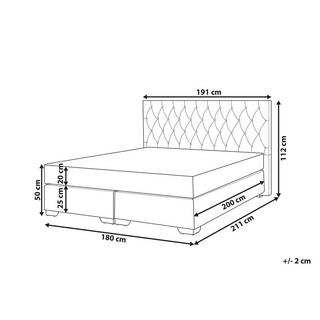 Beliani Letto boxspring en Poliestere Moderno DUCHESS  