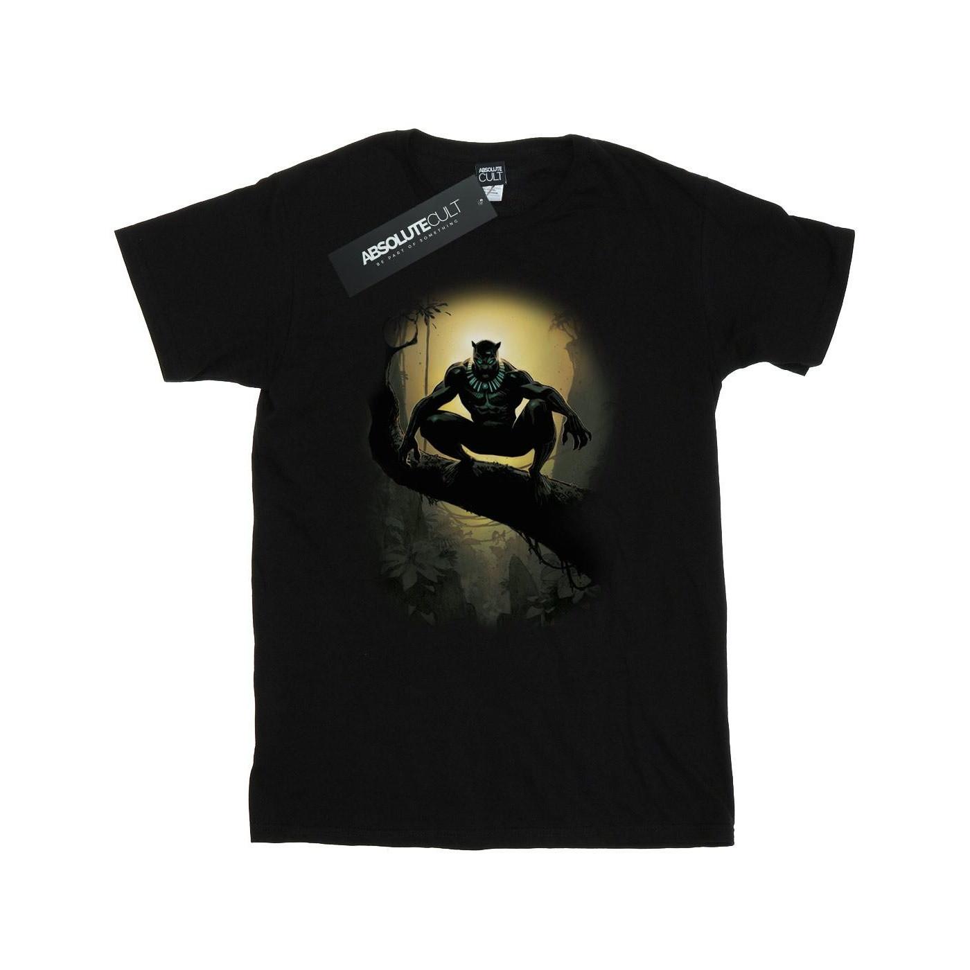 Image of Black Panther Crouching Tshirt Herren Schwarz M