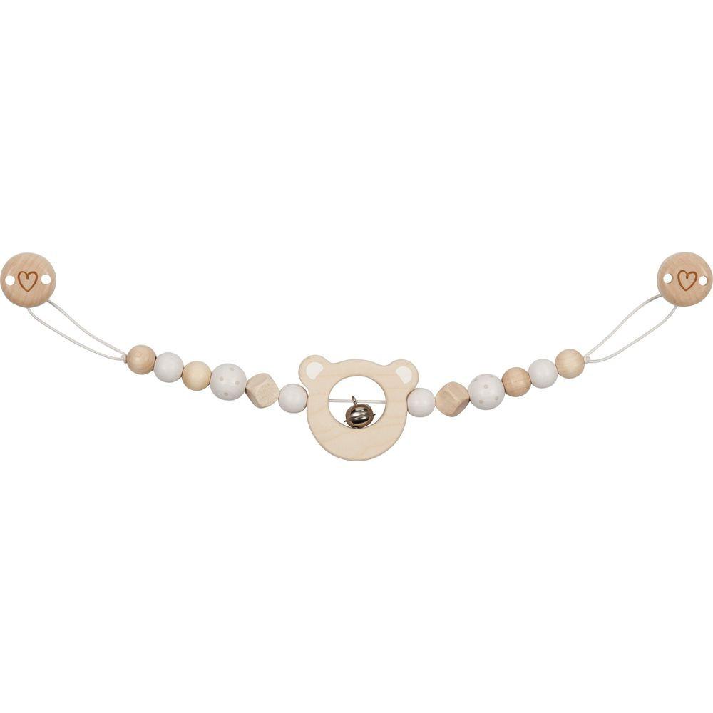 Image of Baby Kinderwagenkette Bärenkopf Mit Clips Unisex Weiss