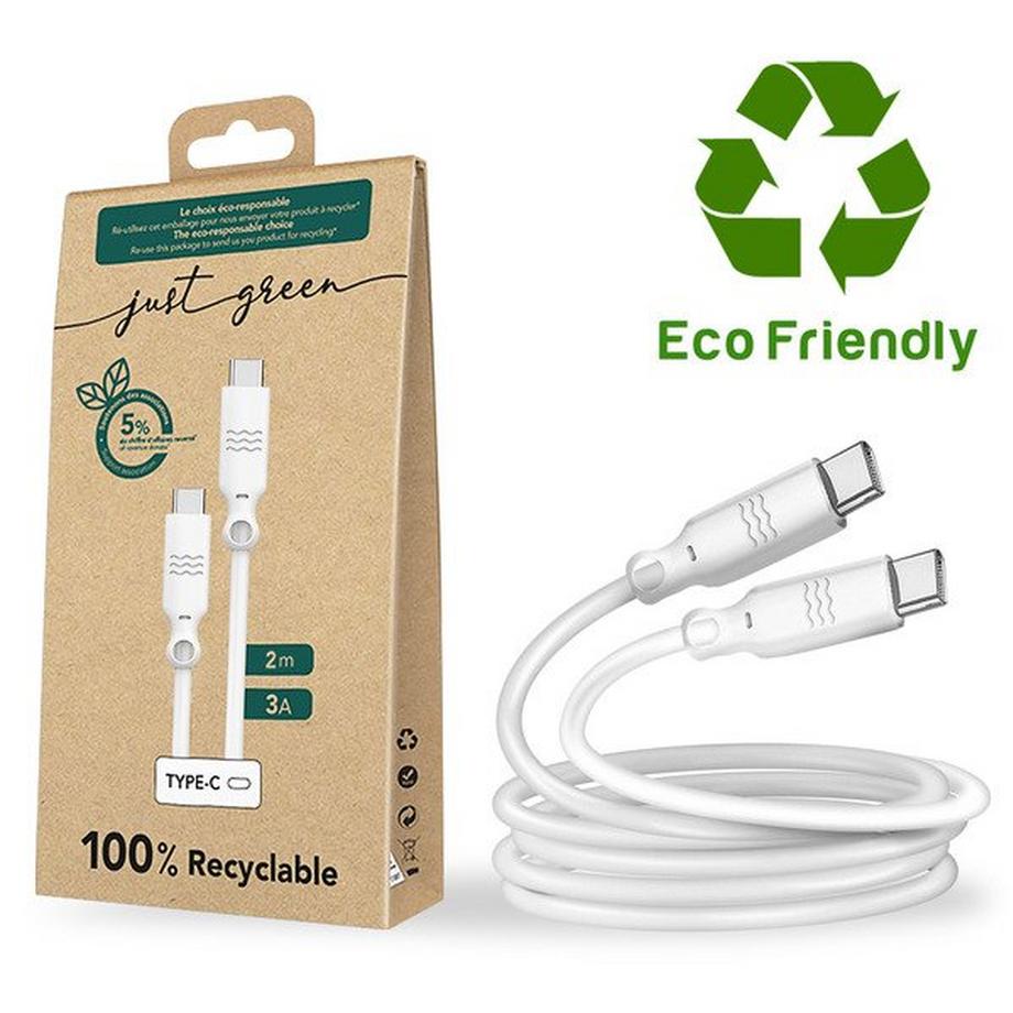 Just green  USB-C / USB-C Kabel 2m Just Green Weiß 