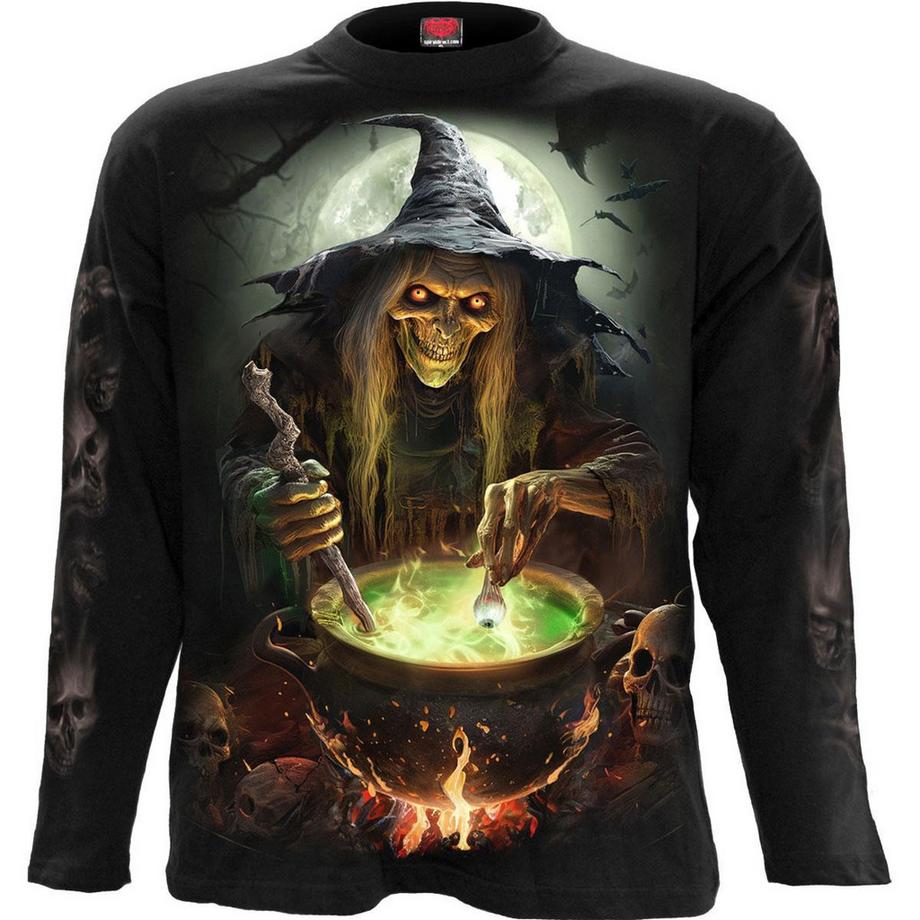 Witch´s Brew Maglietta Stampa Sul Retro E Sulle Maniche Manica Lunga
