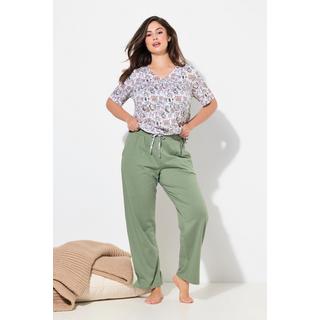 Ulla Popken Pyjama Set Floral Col V Manches Courtes  