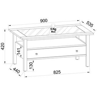 VCM Table d'appoint en bois Table basse Table de salon Tiroir Lingis L  