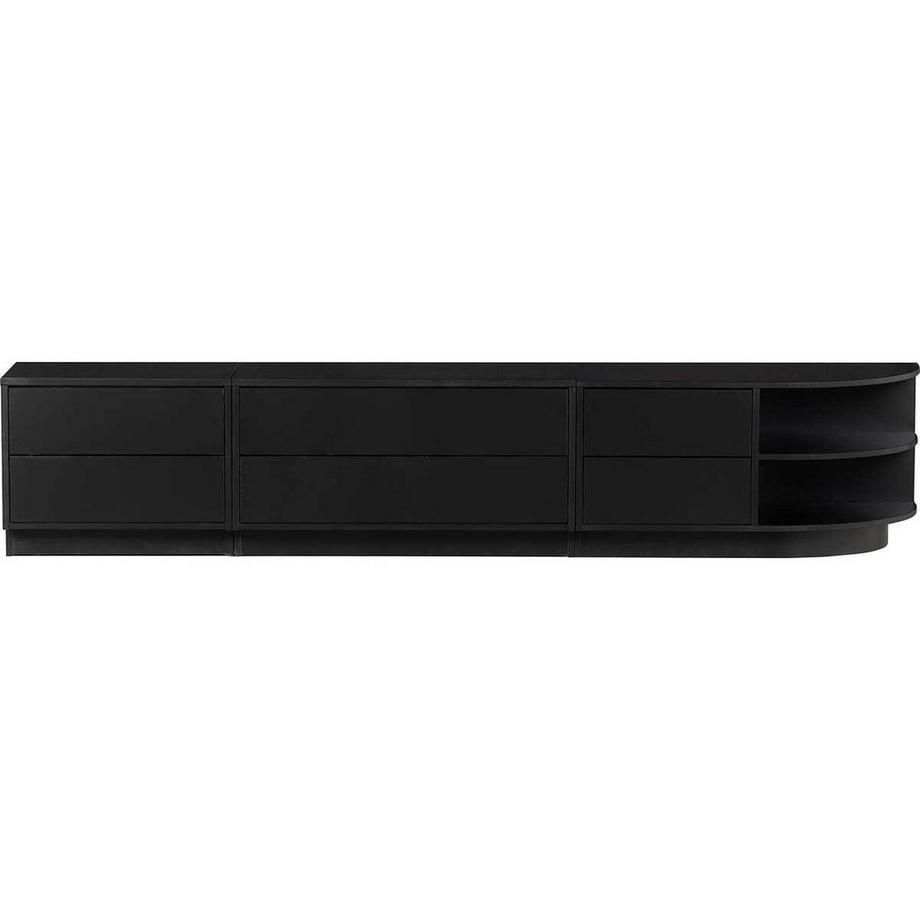 mutoni TV-Lowboard Finca rund rechts Kiefer tiefschwarz 78  
