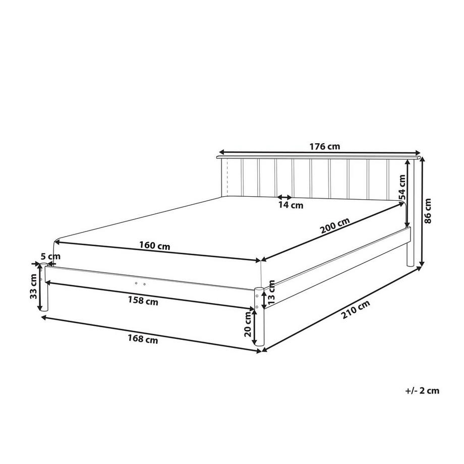 Beliani Lit à lattes en Bois de pin Scandinave BARRET  