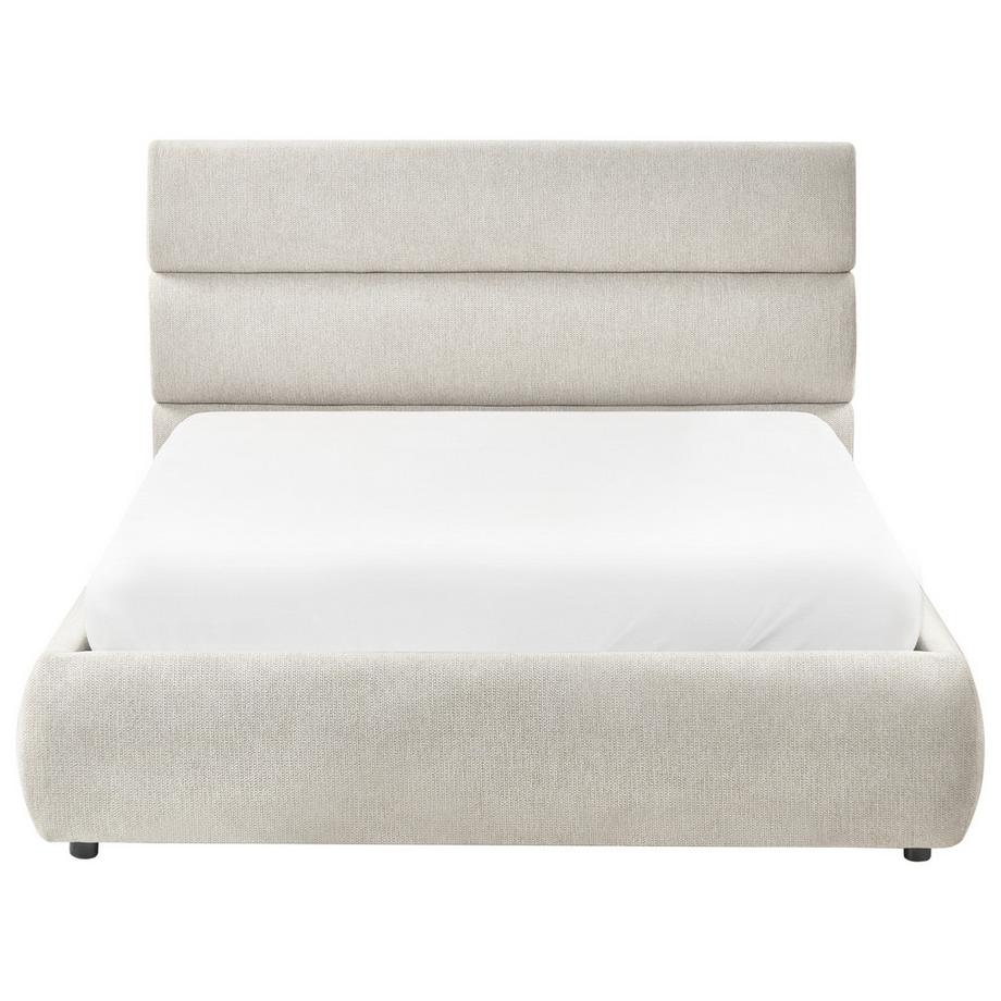 Beliani Letto contenitore en Lino sintetico Minimalista BONIFACIO  