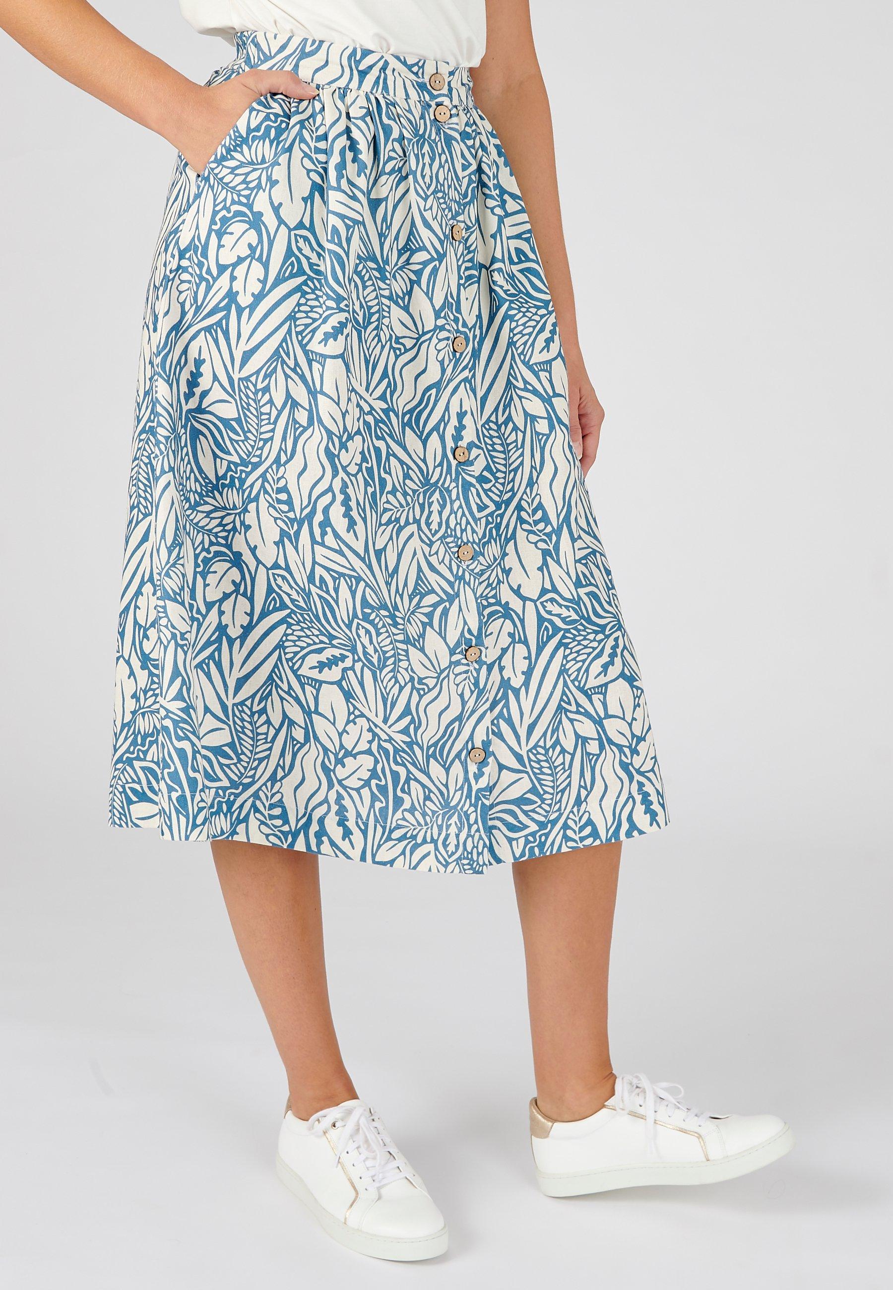 Image of Rock Aus *leinenmix. Damen Blau 46