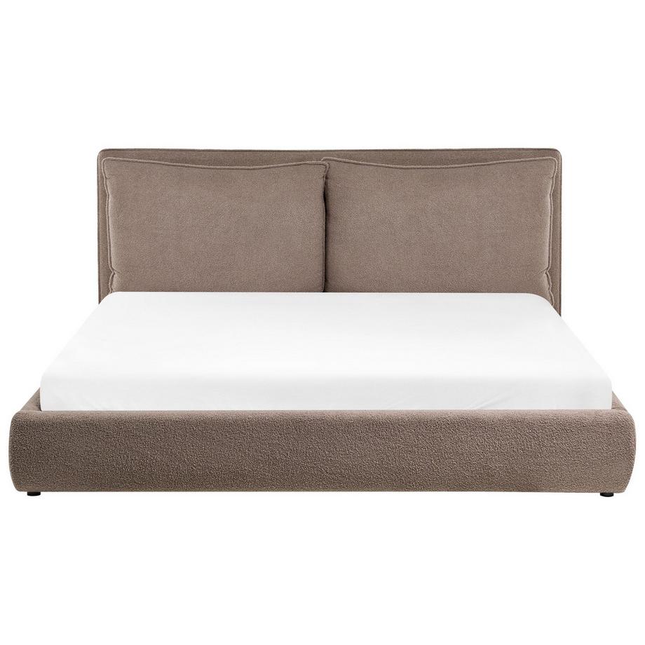 Beliani Lit avec sommier en Bouclé Scandinave BAJONNA  