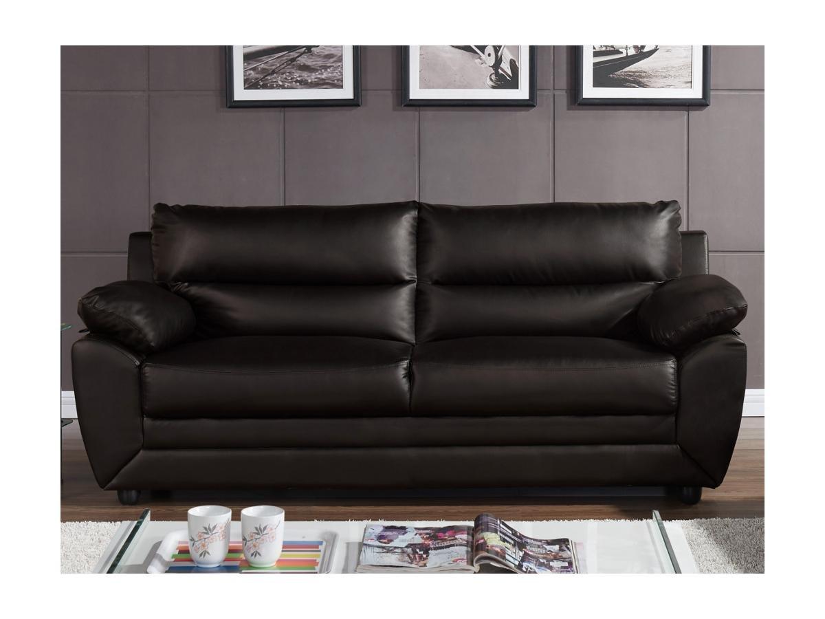 Vente-unique Sofa 3Sitzer Kunstleder MANOA  