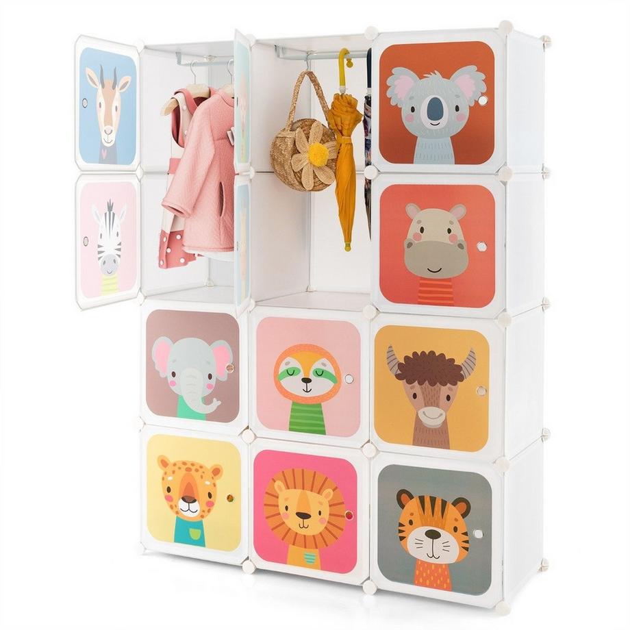 Armadio per bambini con 12 cubi