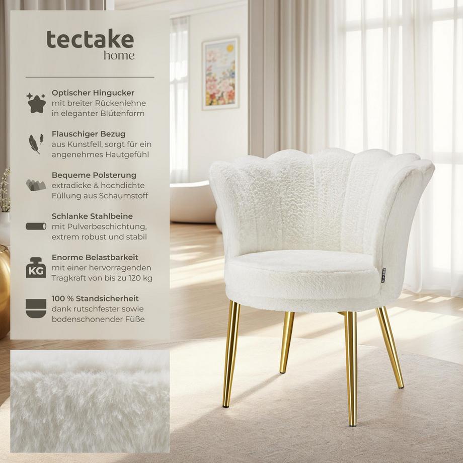 Tectake Fauteuil STELLA dossier en forme de fleur  