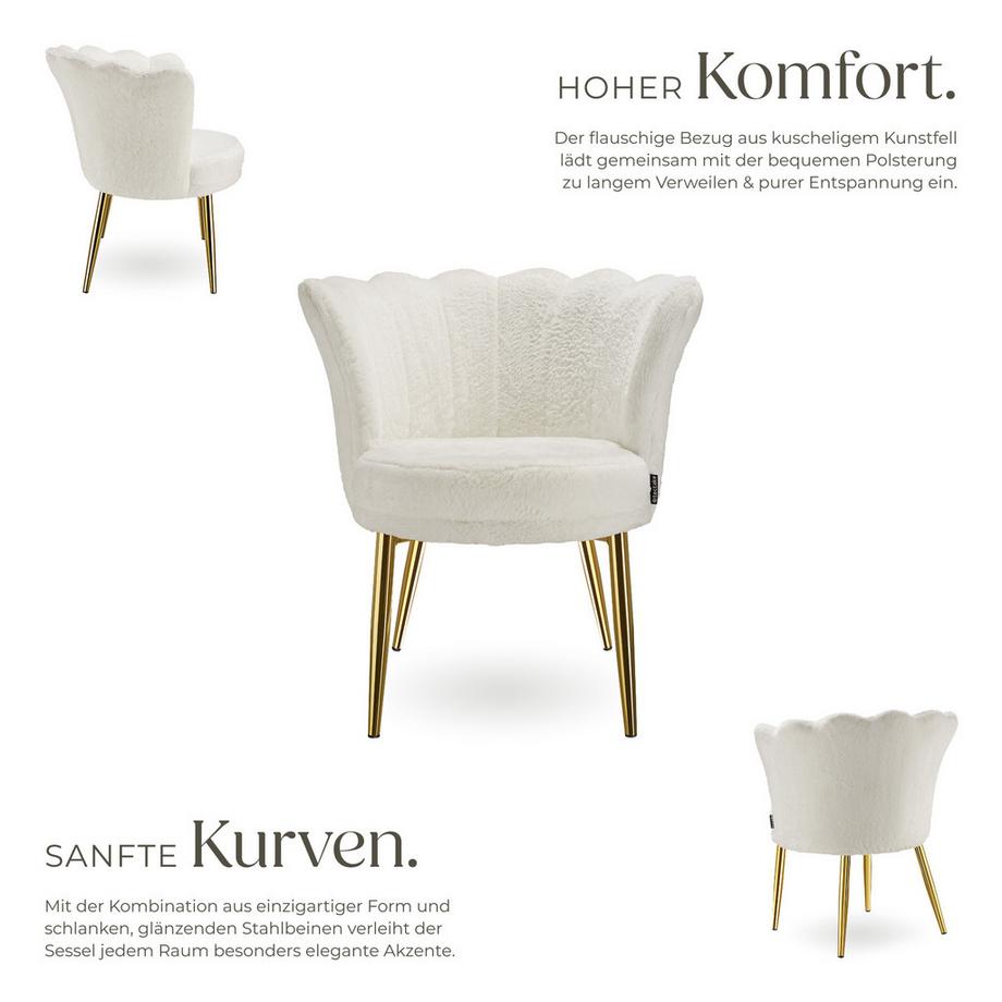 Tectake Fauteuil STELLA dossier en forme de fleur  