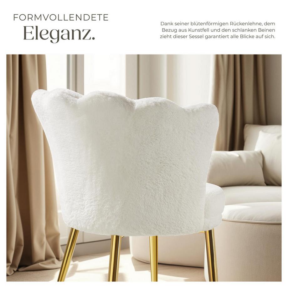 Tectake Fauteuil STELLA dossier en forme de fleur  