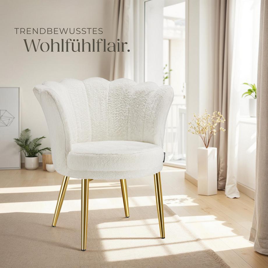 Tectake Fauteuil STELLA dossier en forme de fleur  