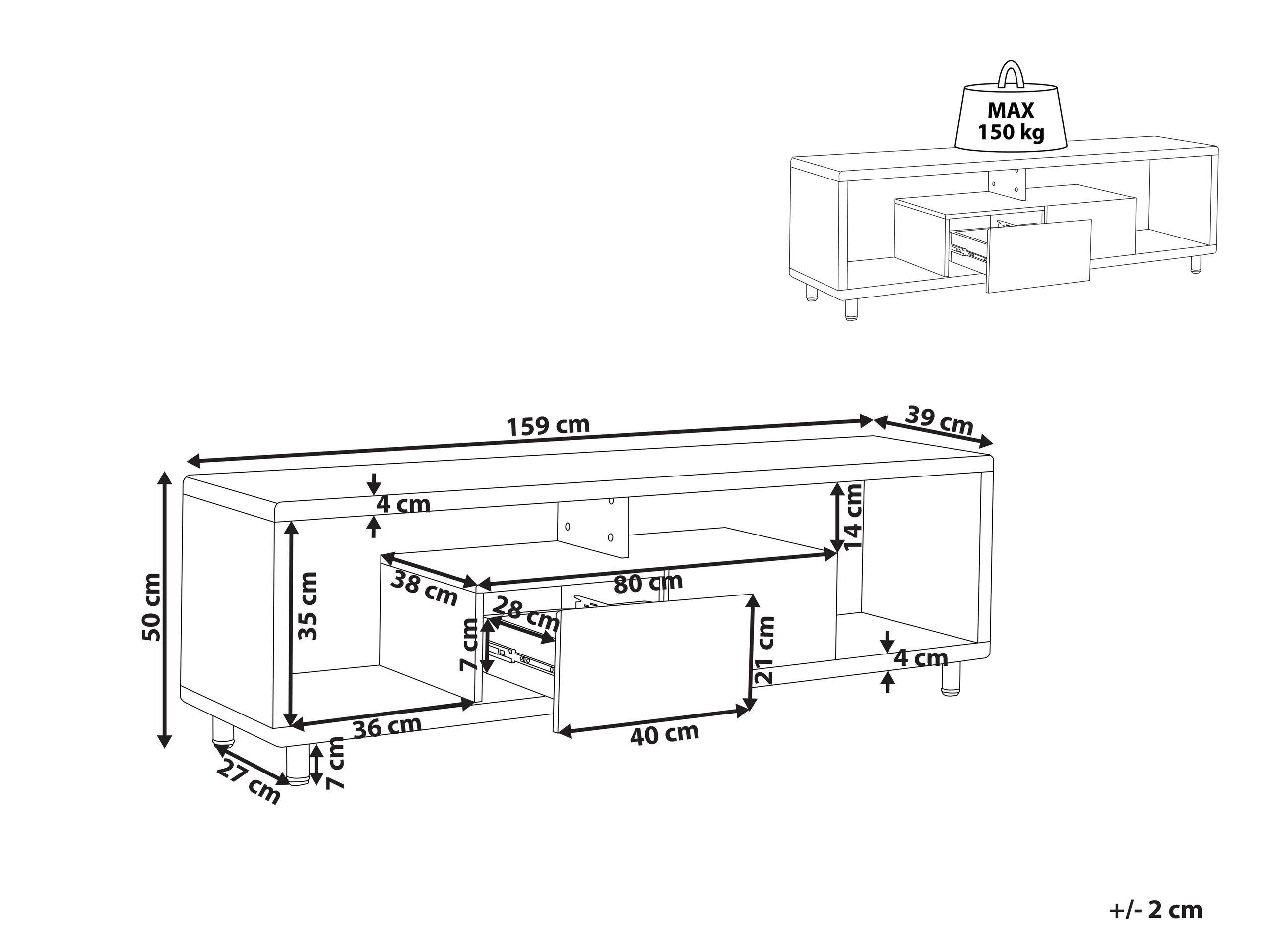 Beliani Meuble TV en MDF Moderne KNOX  