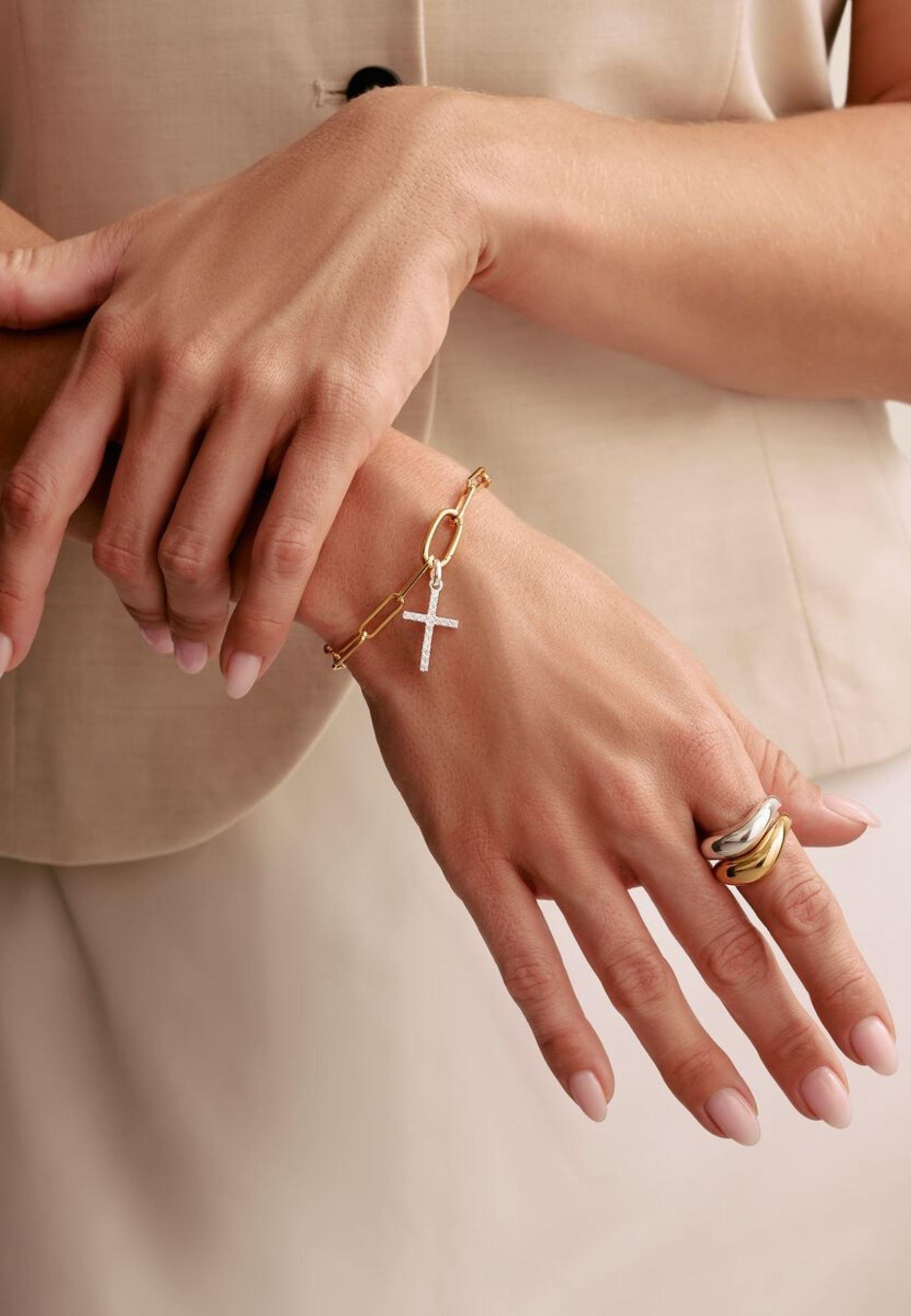 Thomas Sabo  Charm-Anhänger Kreuz Mit Steinen Connect 