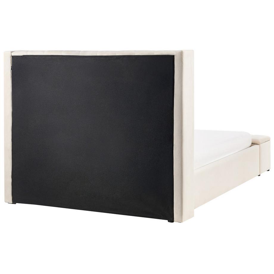 Beliani Letto con panca contenitore en Velluto Minimalista NOYERS  