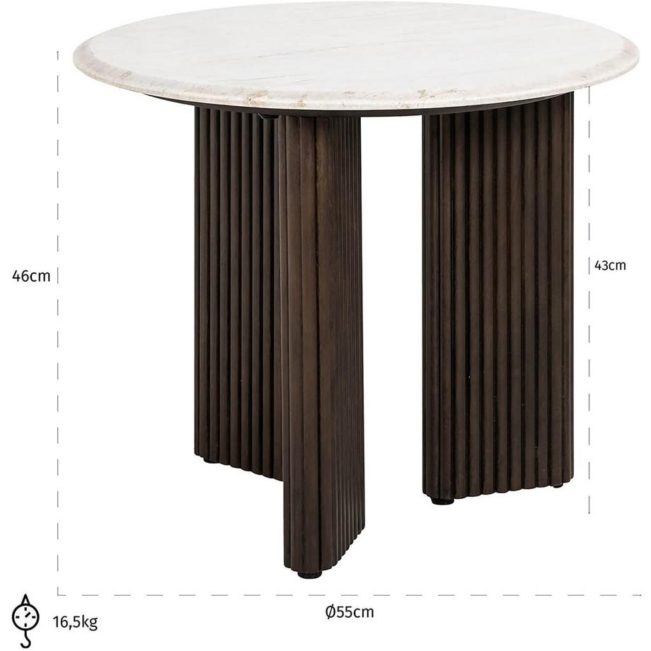 mutoni Table d&#039;appoint Mayfield marbre ronde 55  