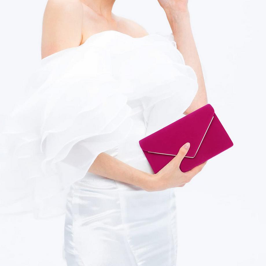Only-bags.store Velours Clutch mit Kettenriemen  