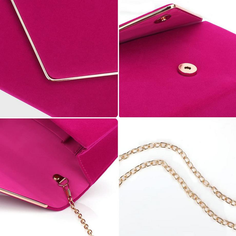 Only-bags.store Velours Clutch mit Kettenriemen  