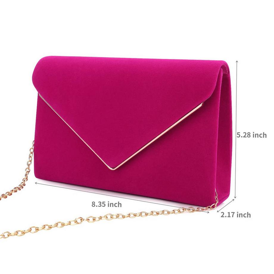 Only-bags.store Velours Clutch mit Kettenriemen  