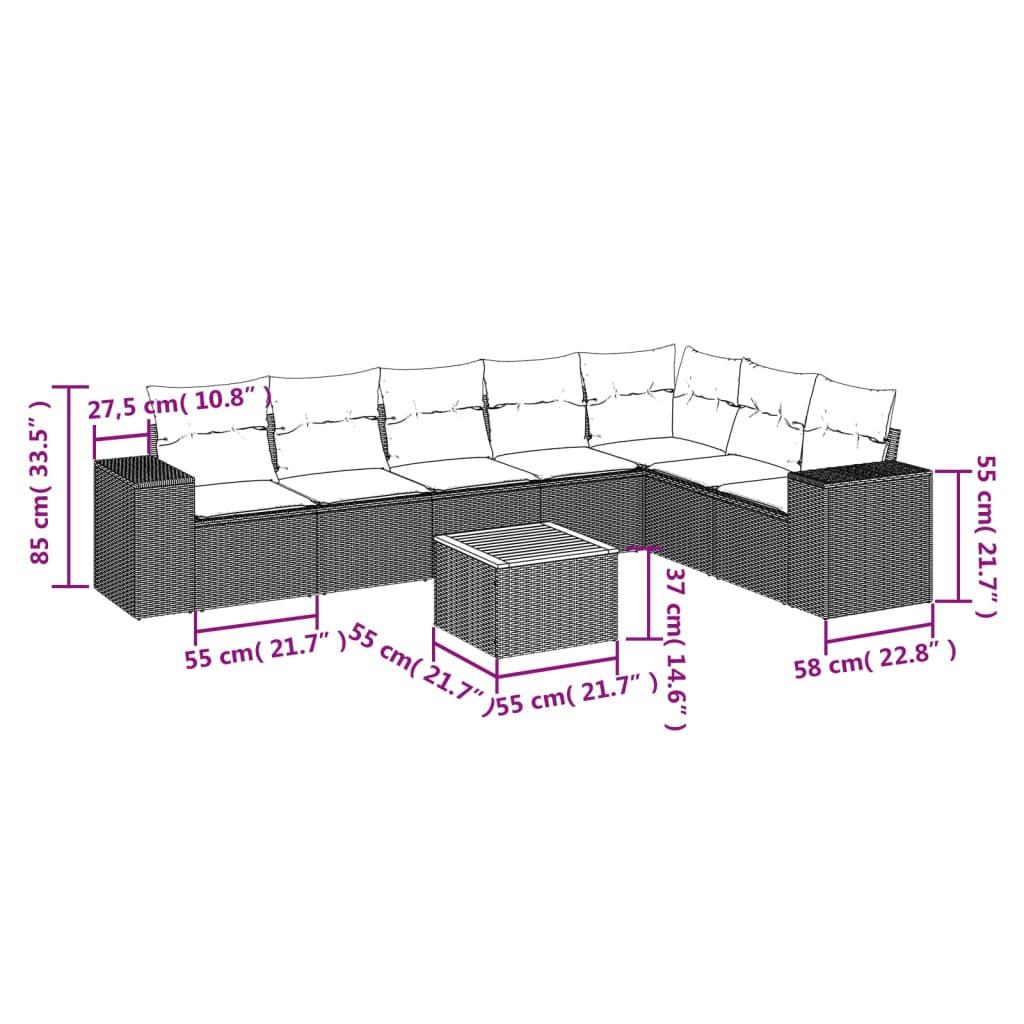 VidaXL Ensemble de canapés de jardin rotin synthétique  