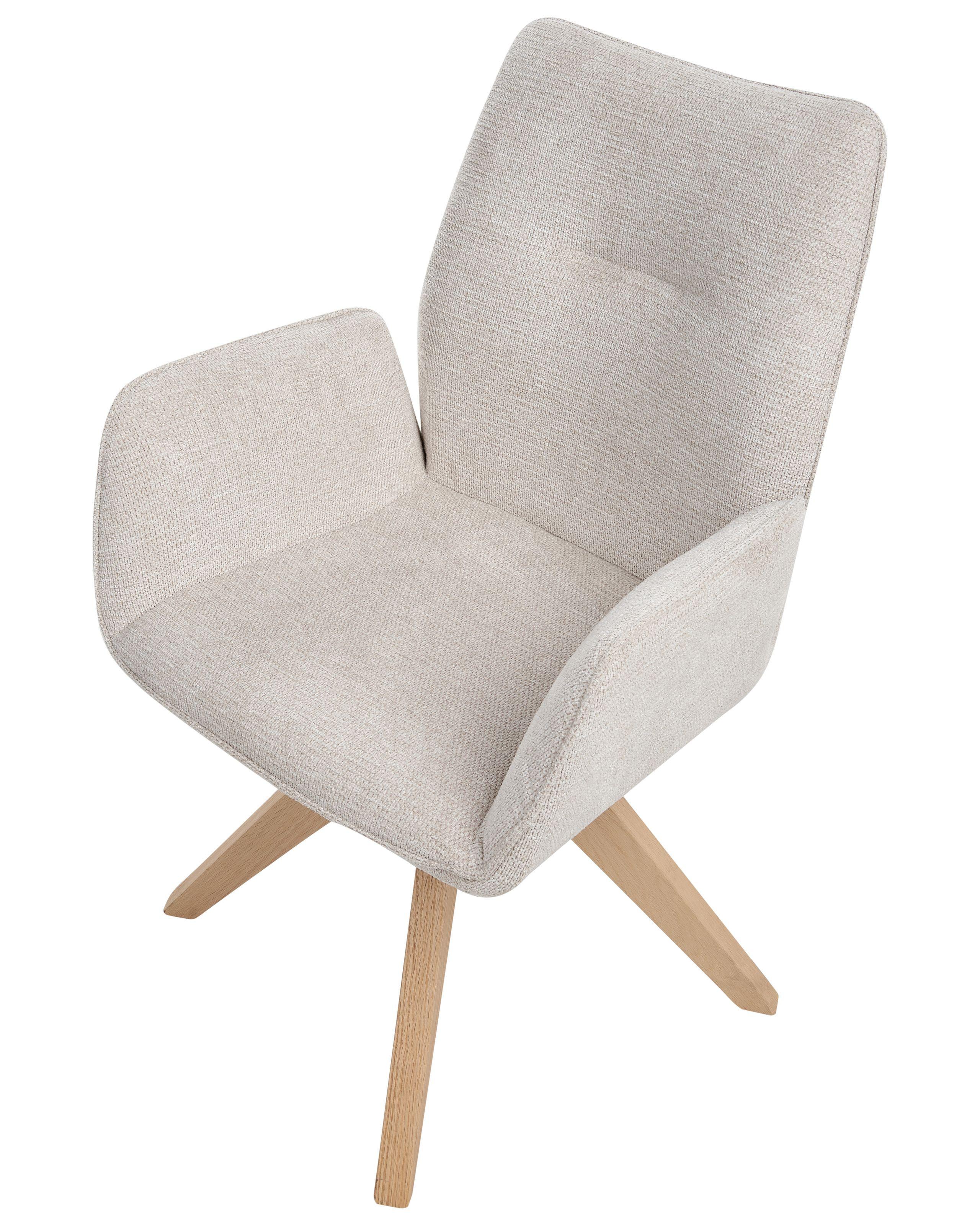 Beliani Chaise de salle à manger en Lin synthétique Scandinave MOKENA  